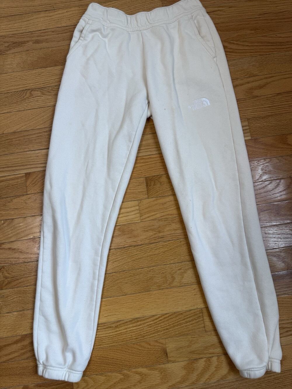 The North Face Women’s White Fleece Jogger Sweatpants Size S/P